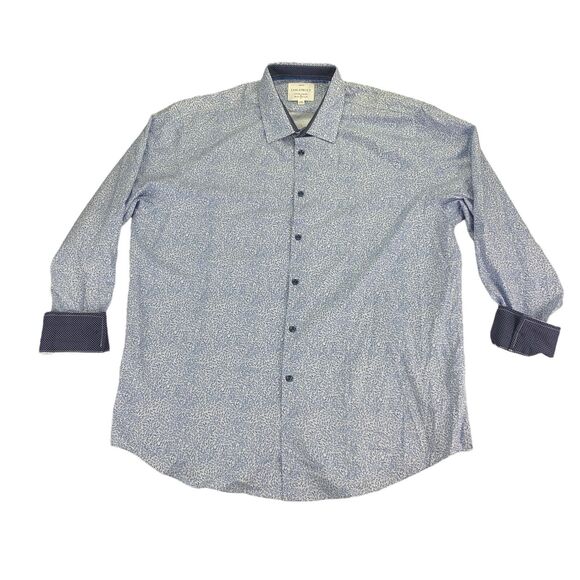 Con.Struct Mens Slim Fit Performance Stretch Dress Shirt Blue 18-18.5 35/35 - Picture 1 of 4